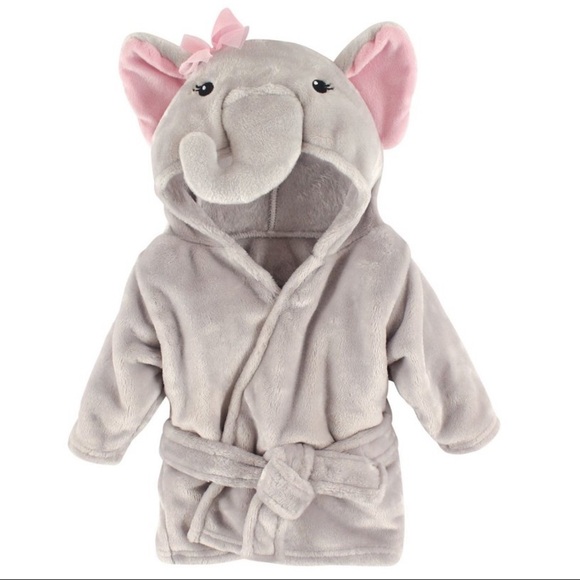 Hudson Baby Infant Pretty Elephant Bathrobe - Picture 1 of 6